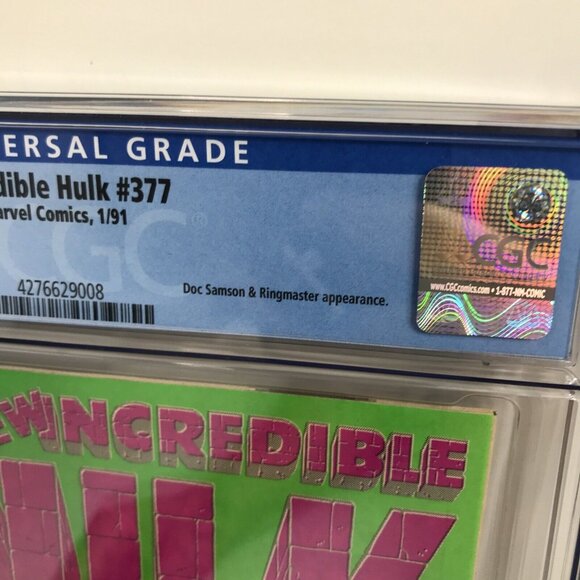 Marvel Comics INCREDIBLE HULK #377 CGC 9.4 NM 1st Professor Smart Hulk Key Issue - Picture 4 of 10